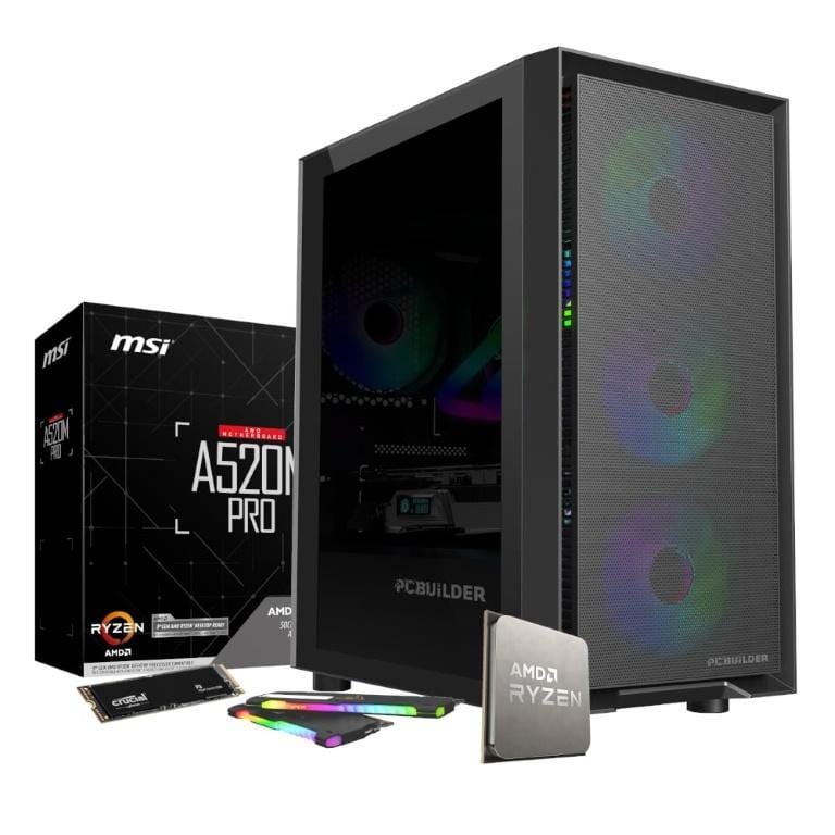PCBuilder DEFENDER Gaming Desktop PC - AMD Ryzen 5 5600GT 500GB