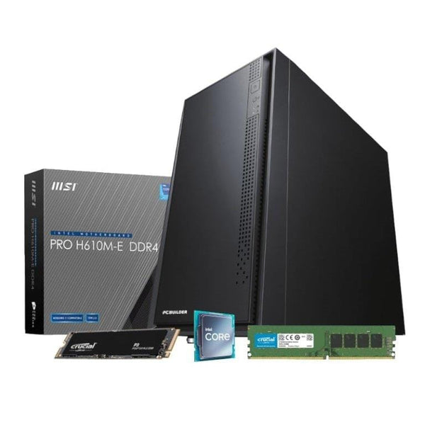 PCBuilder Home Master Desktop PC - Intel Core i3-12100 500GB SSD