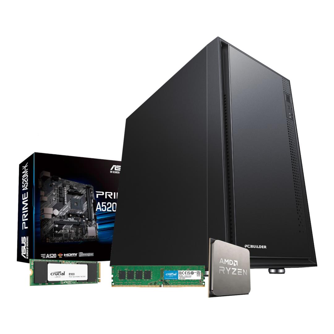 PCBuilder Home Master Desktop PC - AMD Ryzen 5 3400G 480GB SSD 8GB RAM Win 11 Home