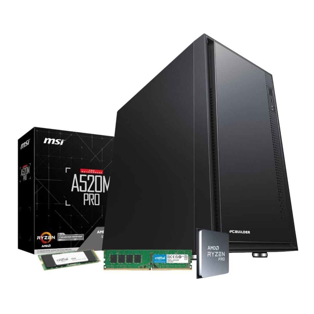 PCBuilder Home Master Desktop PC - AMD Ryzen 5 PRO 4650G 480GB SSD 8GB RAM Win 11 Home