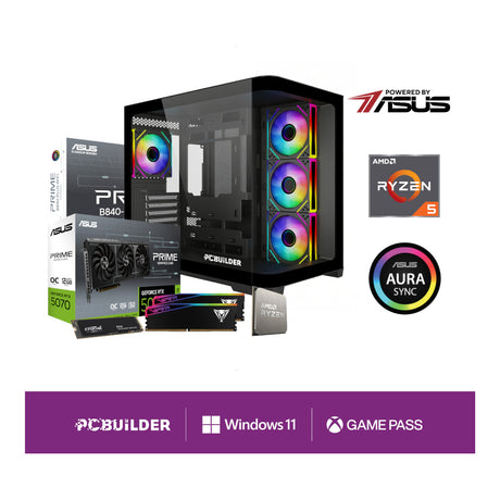 PCBuilder MAVERICK Gaming Desktop PC - AMD Ryzen 5 7600 1TB SSD 32GB RAM RTX 5070 Win 11 Home