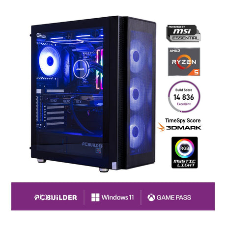 PCBuilder NEXUS Gaming Desktop PC - AMD Ryzen 5 9600X 1TB SSD 32GB RAM RTX 5060Ti Win 11 Home