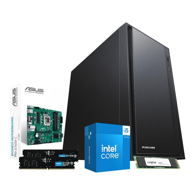 PCBuilder Office Master Desktop PC - Intel Core i5-14400 480GB SSD 16GB RAM Win 11 Pro