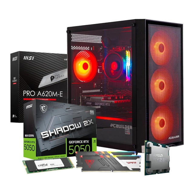 PCBuilder PHANTOM Gaming Desktop PC - AMD Ryzen 5 8400F 1TB SSD 32GB RAM RTX 5050 Win 11 Home