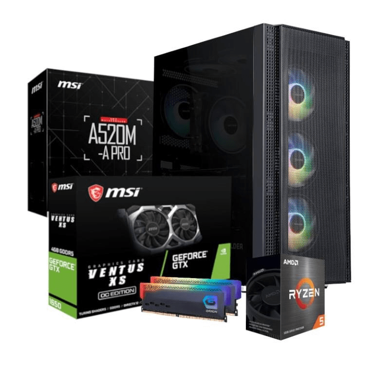 PCBuilder SCOUT Gaming Tower PC - AMD Ryzen 5 5500 1TB SSD 16GB GeForce GTX 1650 Windows 11 Home PCB_SCOUT_03