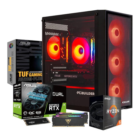 PCBuilder SENTINEL Gaming Desktop PC - AMD Ryzen 5 5600X 1TB SSD 16GB RAM RTX 3050 Win 11 Home