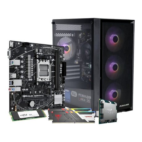 PCBuilder WARDEN Gaming Desktop AI PC - AMD Ryzen 5 8600G 480GB SSD 32GB RAM Win 11 Home
