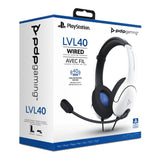 PDP LVL 40 Wired PS4 Headset and NEAT Skyline Microphone Bundle White PDP-40NEATWH
