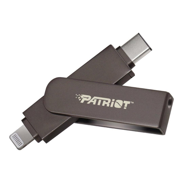 Patriot iLuxe Stick C 256GB USB-C and Lightning Black USB Flash Drive PI256GSKM30CL