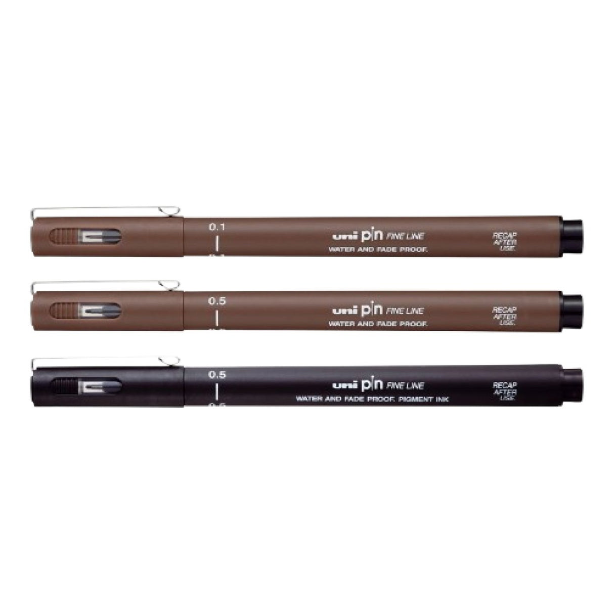Uni-Ball UNI PIN-200(S) Drawing Pen Set - Sepia and Black 3-pack PIN-SET3-SEPIABLK