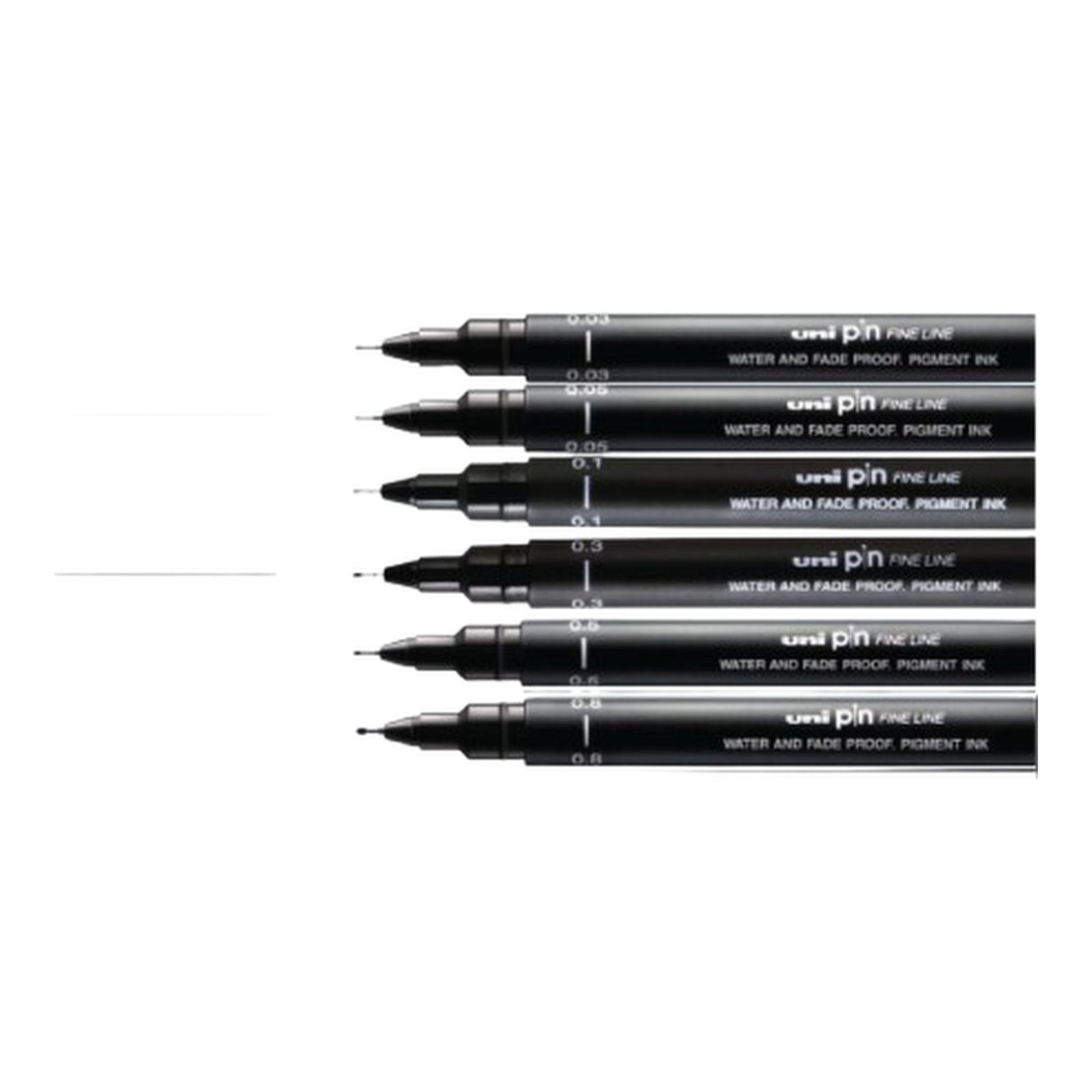 Uni-Ball UNI PIN-200(S) Drawing Pen Set - Black 6-pack PIN-SET6-BLK