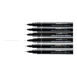 Uni-Ball UNI PIN-200(S) Drawing Pen Set - Black 6-pack PIN-SET6-BLK