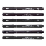Uni-Ball UNI PIN-200(S) Drawing Pen Set - Black 6-pack PIN-SET6-BLK