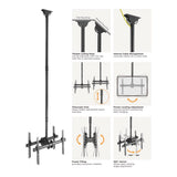 LinkQnet 37 tot 70-inch 45KG x2 Telescopic Height Adjust Ceiling Mount Bracket Black PLB-CE946-01LD