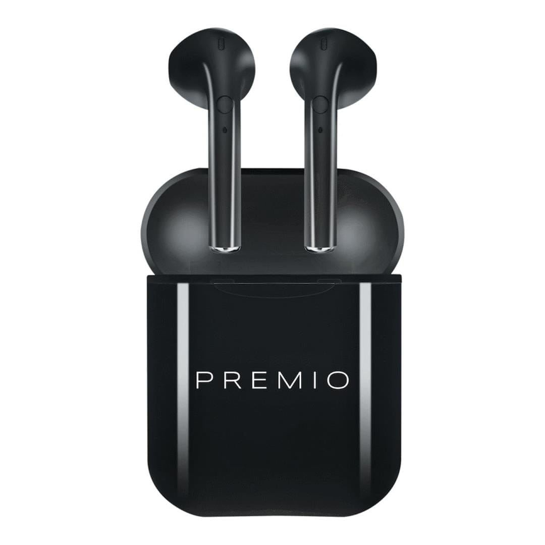 Premio V4+ Series TWS Earphones with Charging Case and Cover Black PM-1114-BKWT