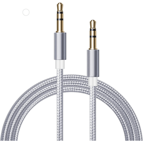 Premio 2m Braided AUX Cable Silver PM-20001-SL