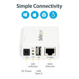 StarTech Printer Server Network Adapter White PM1115UW