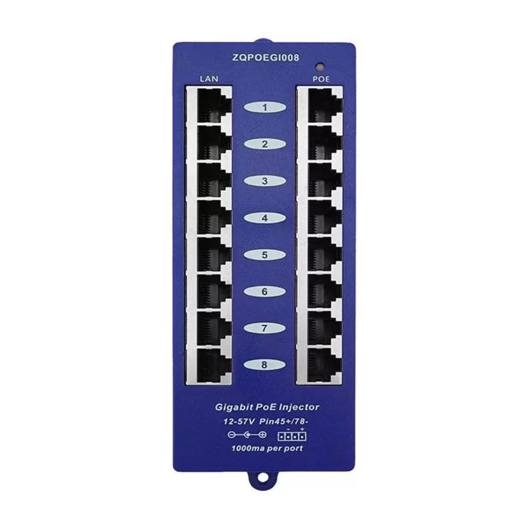 Scoop 8-port Gigabit Passive PoE Injector POE-8G