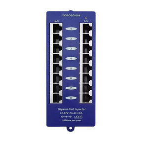 Scoop 8-port Gigabit Passive PoE Injector POE-8G
