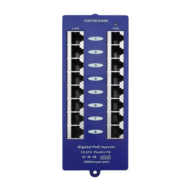 Scoop 8-port Gigabit Passive PoE Injector POE-8G