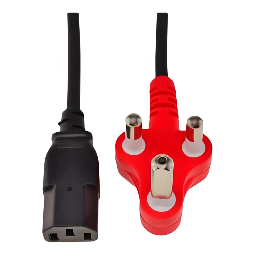 Power Cable 3-pin Red Plug 1.8m Single POW-DED-SINGLE