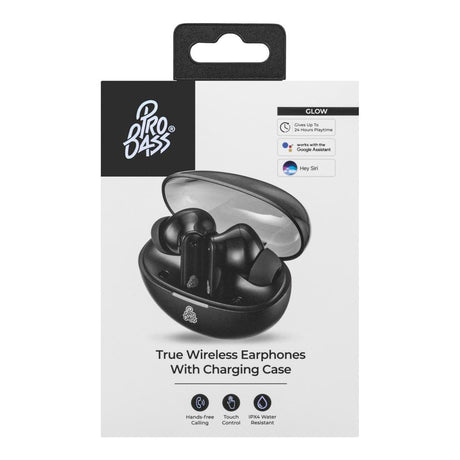 Pro Bass Glow Series TWS Earbuds - Black PR-1086-BK