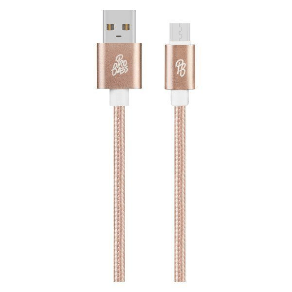 Pro Bass Braided Series 1.5m Micro USB Cable - Pastel Pink PR-20005-PK