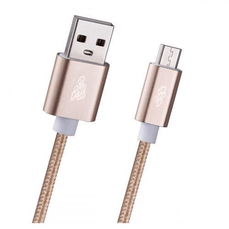 Pro Bass Braided Series 1.2m Micro USB Cable - Gold PR-20006-GD