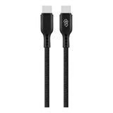 Pro Bass Chord Series 1.2m 30W Type-C to Type-C Braided Charging Cable Black PR-20015-BK