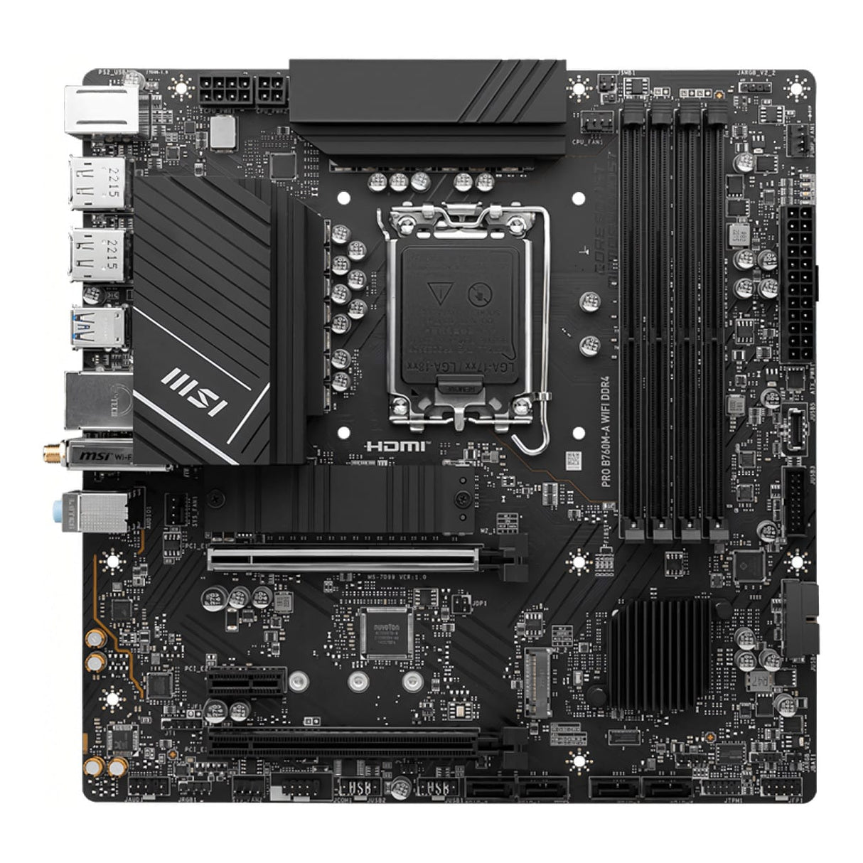 MSI Pro B760M-A Wi-Fi DDR4 Intel LGA 1700 micro ATX Motherboard
