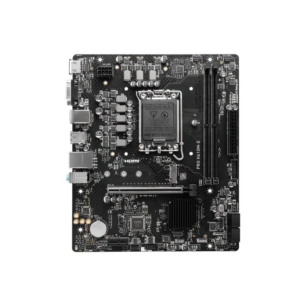 CPU MSI PRO H610M-E DDR4 +Corei5 12400F MSI Pro H610M-E DDR5 Intel LGA 1700 micro ATX Motherboard – FirstShop