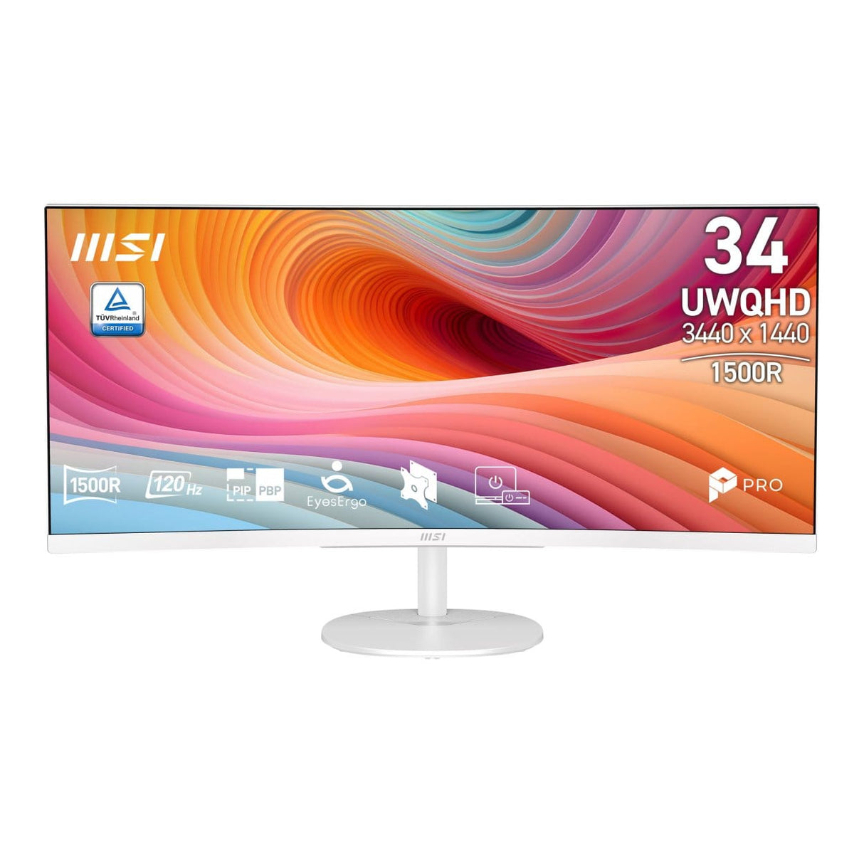 MSI Pro MP341CQW E12 34-inch 3440 x 1440p UWQHD 21:9 120Hz 1ms LED VA Productivity Curved Monitor