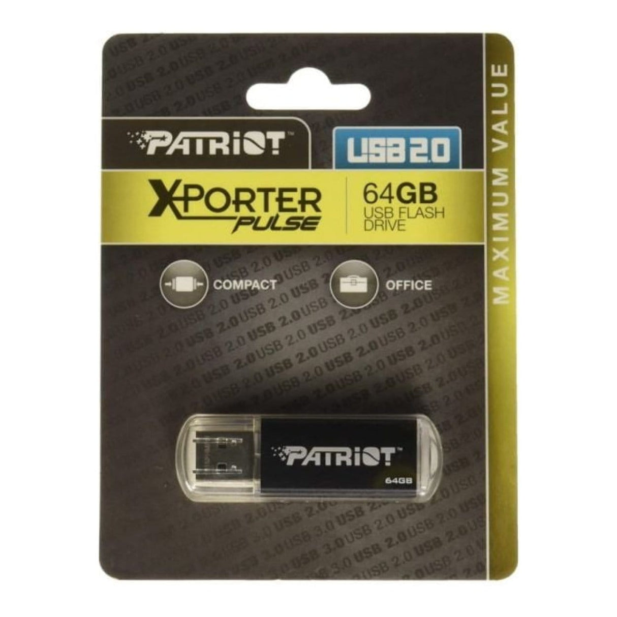 Patriot 64GB Xporter Pulse USB 2.0 Type-A Black USB Flash Drive PSF64GXPPBUSB