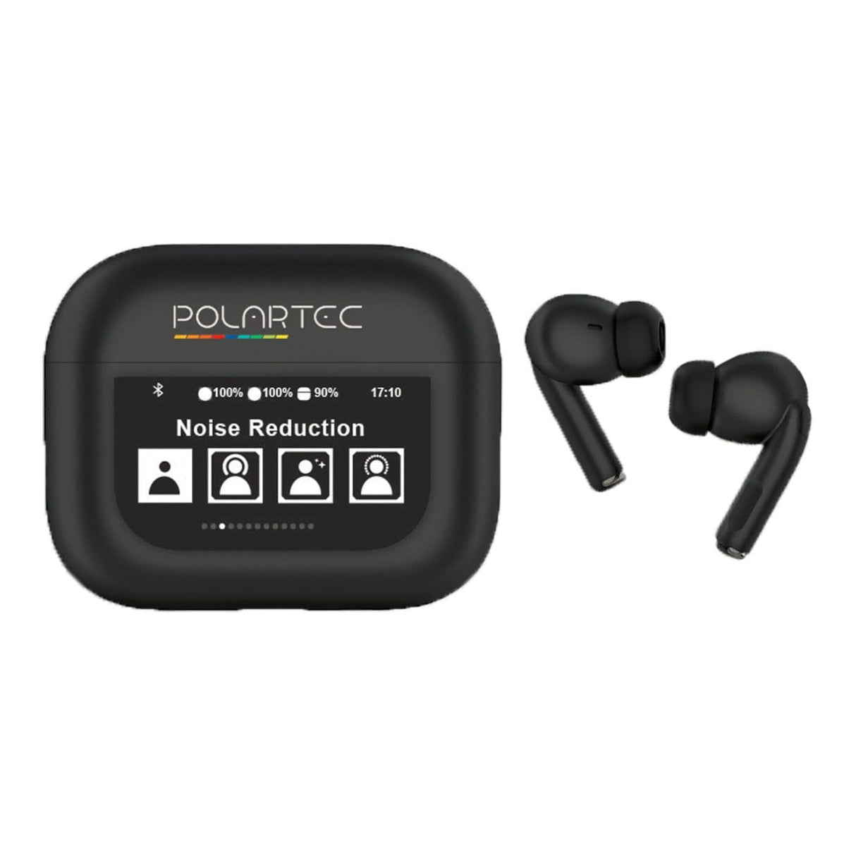 Polartec Polaroid Active Noise Cancelling Earbuds with Full Touch LCD Screen Black PTW559