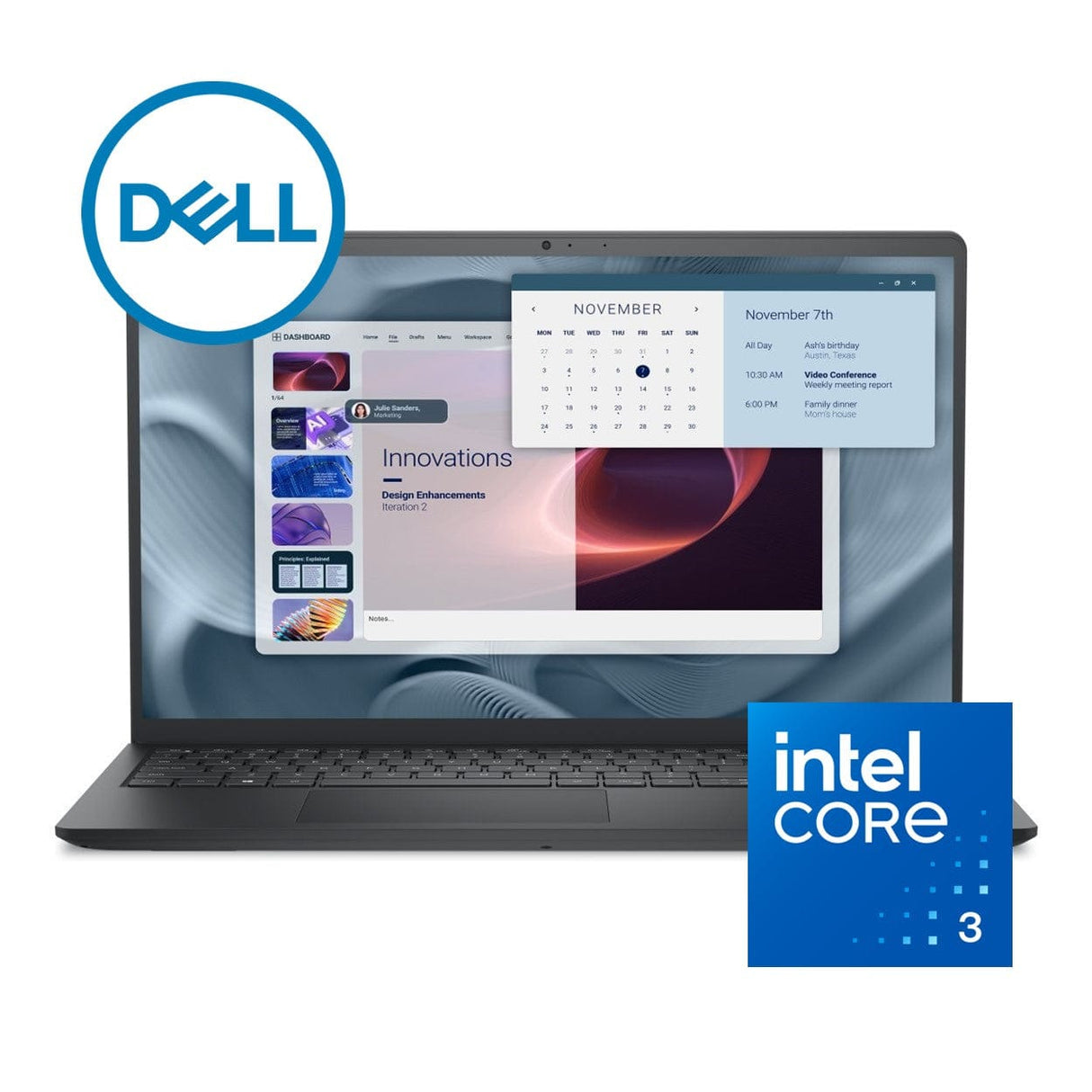 Dell Pro 15 Essential 15.6-inch FHD Laptop - Intel Core 3 100U 512GB SSD 8GB RAM Win 11 Pro