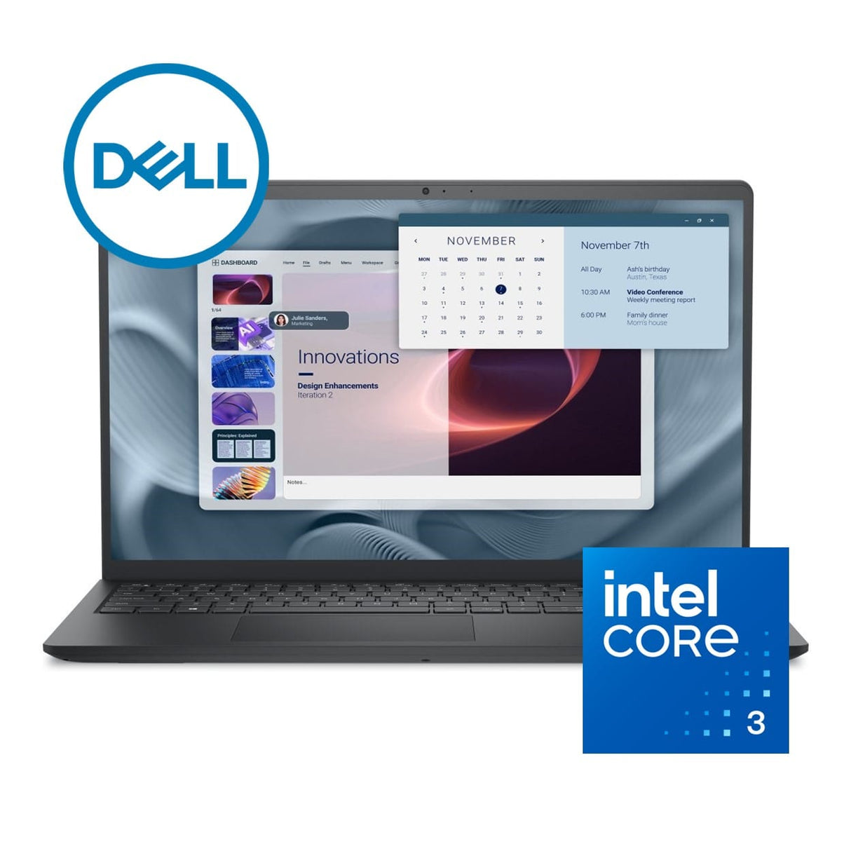 Dell Pro 15 Essential 15.6-inch FHD Laptop - Intel Core 3 100U 512GB SSD 8GB RAM Win 11 Home