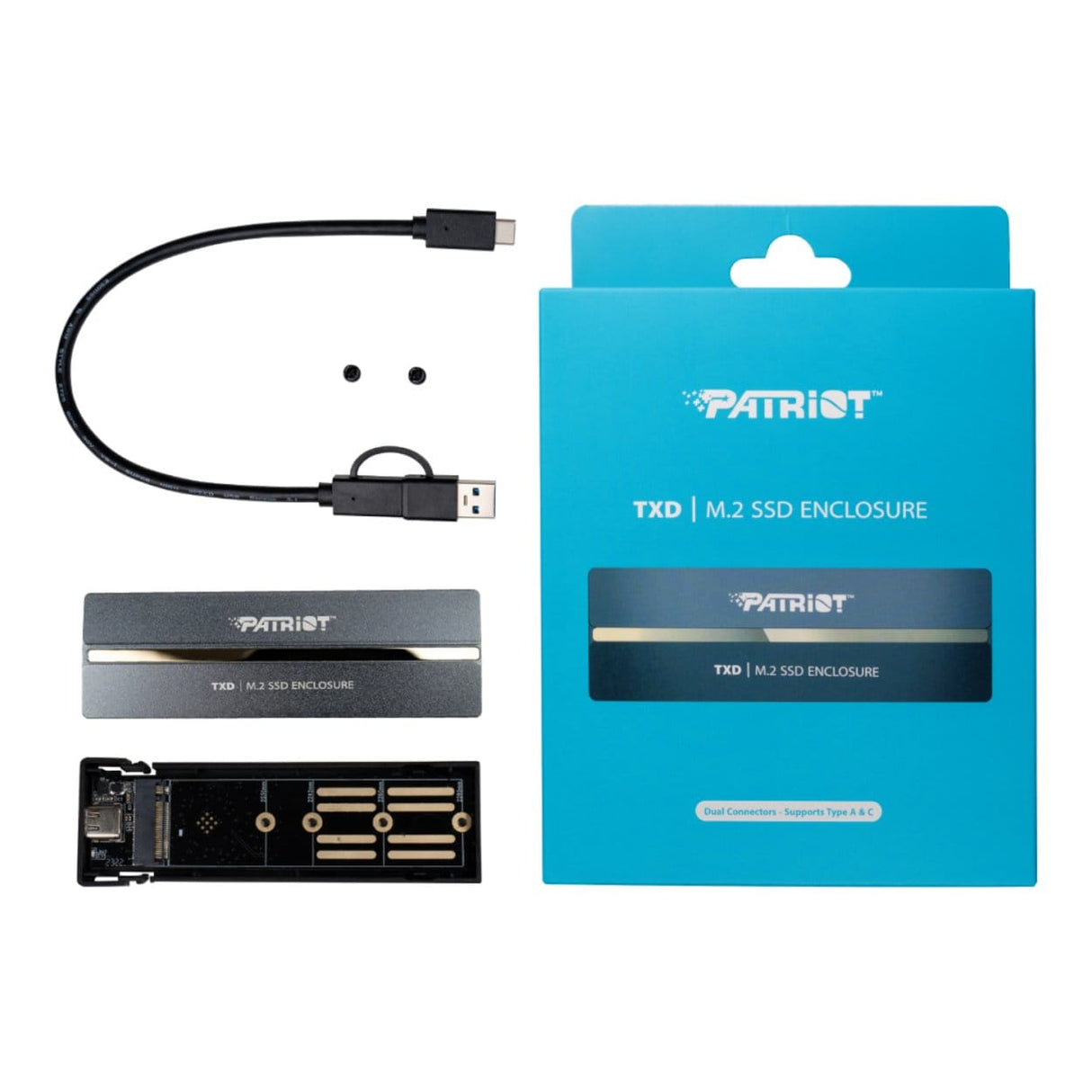 Patriot TXD PCIe M.2 USB 3.2 Gen2 SSD Enclosure Silver PV810UPNGM