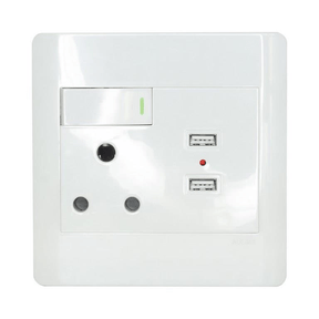 LinkQnet Single Wall Socket with 2x USB Charging Ports PWR-SOCKET-USB