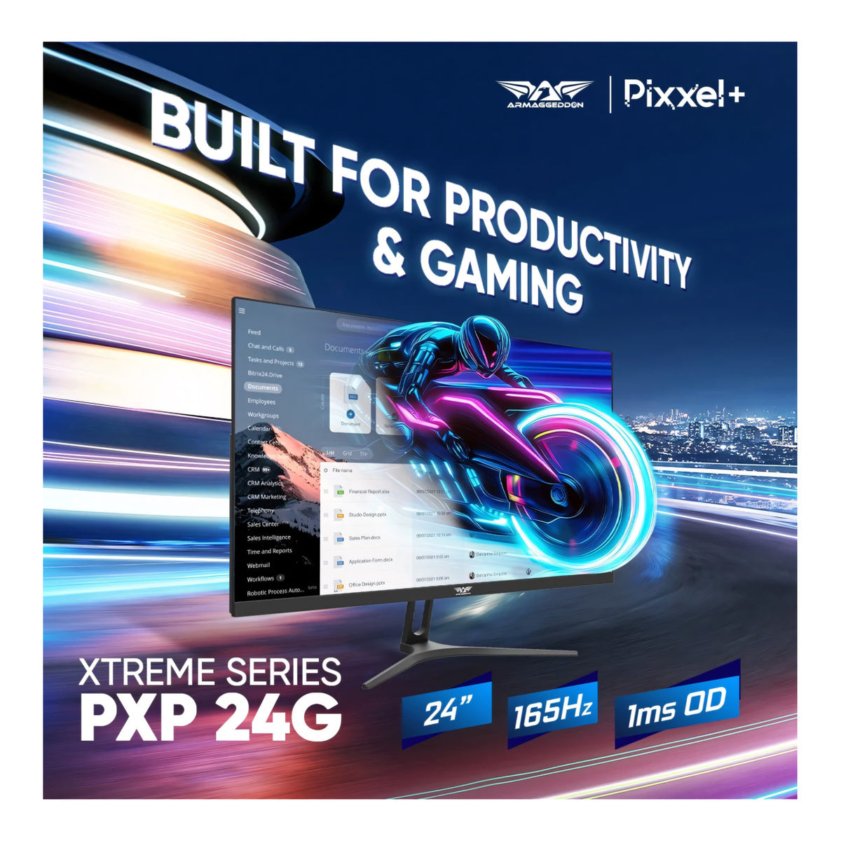 Armaggeddon Pixxel+ PXP24G 23.8-inch 1920 x 1080p FHD 16:9 165Hz 1ms LCD IPS Gaming Monitor