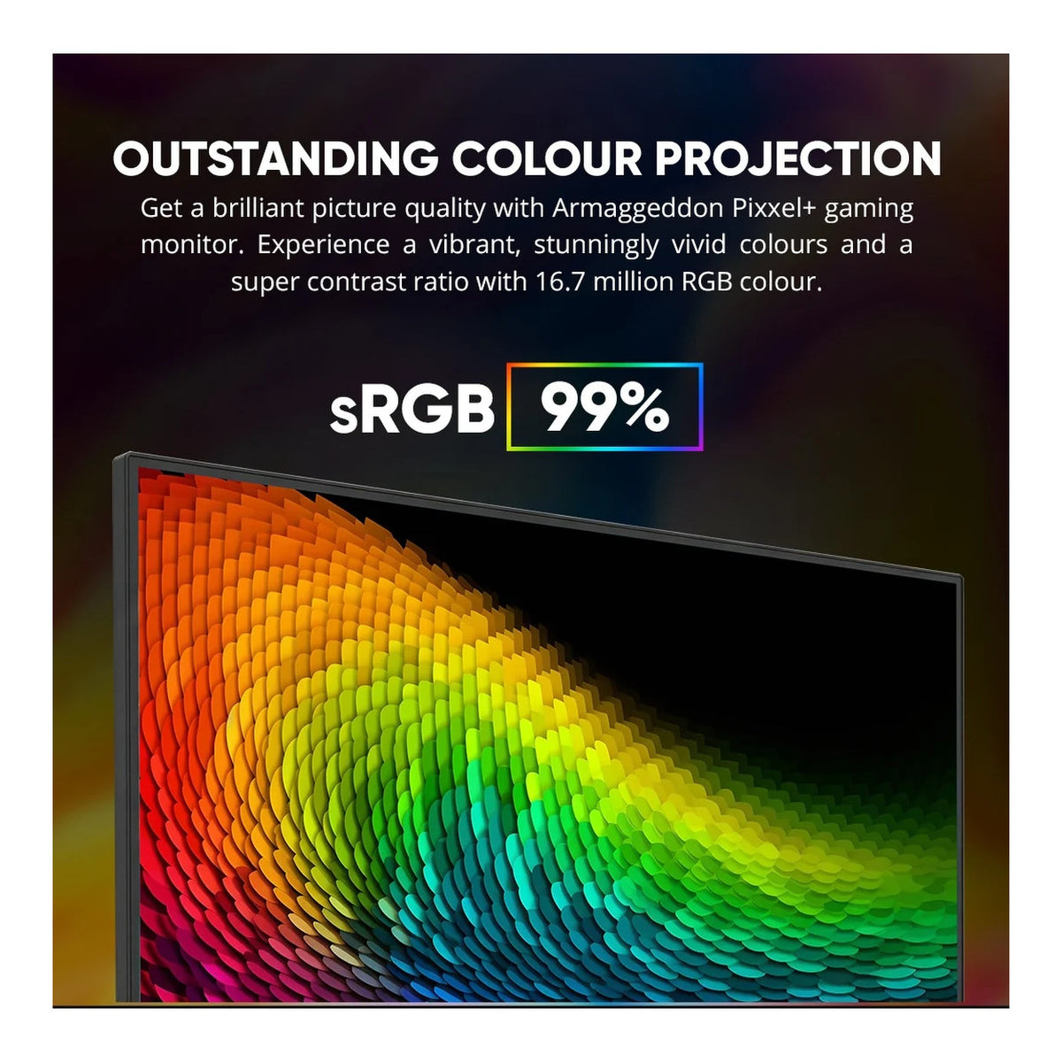 Armaggeddon Pixxel+ PXP27G 27-inch 1920 x 1080p FHD 16:9 165Hz 1ms LCD IPS Gaming Monitor