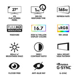 Armaggeddon Pixxel+ PXP27G 27-inch 1920 x 1080p FHD 16:9 165Hz 1ms LCD IPS Gaming Monitor