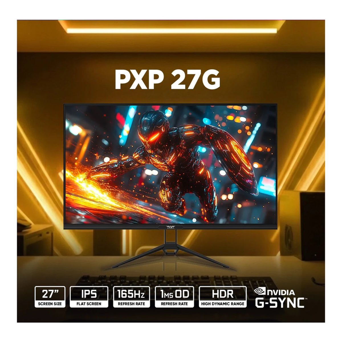 Armaggeddon Pixxel+ PXP27G 27-inch 1920 x 1080p FHD 16:9 165Hz 1ms LCD IPS Gaming Monitor