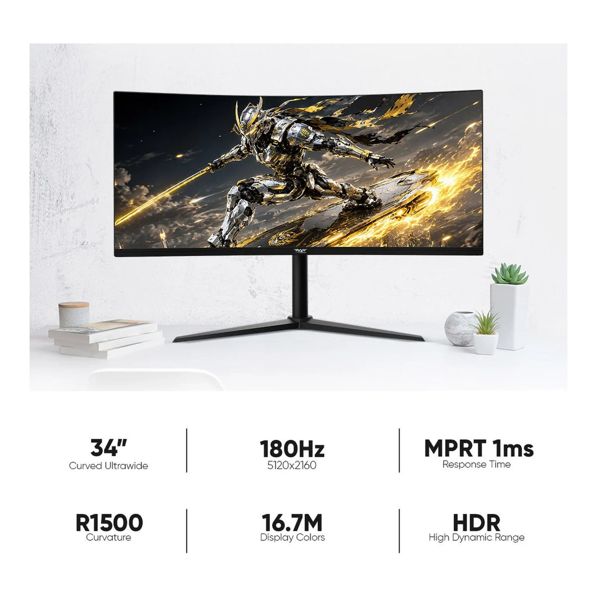 Armaggeddon Pixxel+ PXP34 Pro-C 34-inch 3440 x 1440p UWQHD 21:9 180Hz 1ms LCD VA Curved Gaming Monitor PXP34PROCBLK