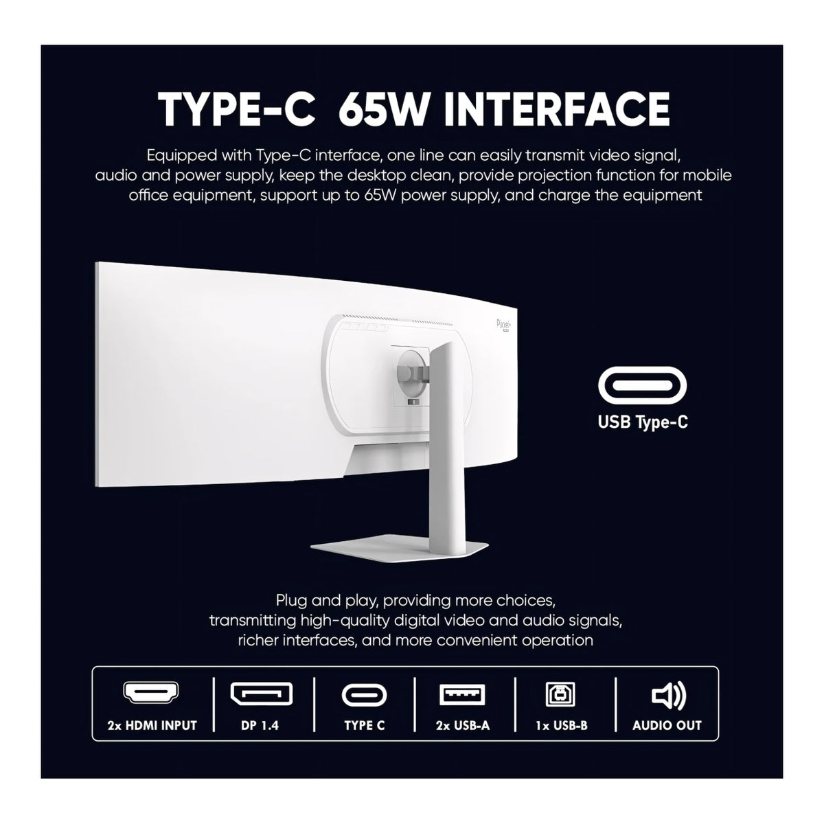 Armaggeddon Pixxel+ PXP49 Pro 49-inch 5120 x 1440p DQHD 32:9 165Hz 1ms LCD VA Curved Gaming Monitor PXP49PROBLK