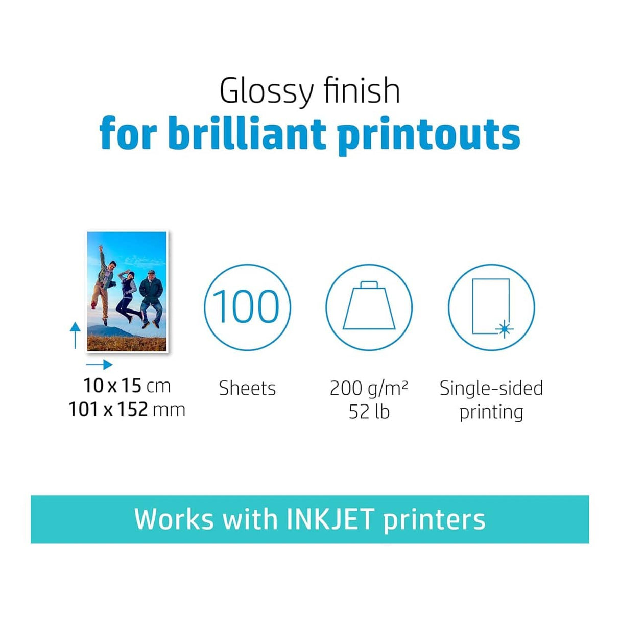 HP Everyday Glossy Photo Paper - 100 Sheets A4 200gsm Q2510A