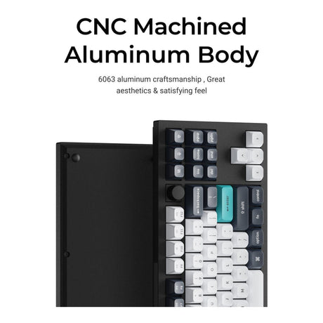 Keychron Q3 Max QMK/VIA TKL 80 RGB Gateron Jupiter Red Wireless Mechanical Keyboard Black Q3M-M1