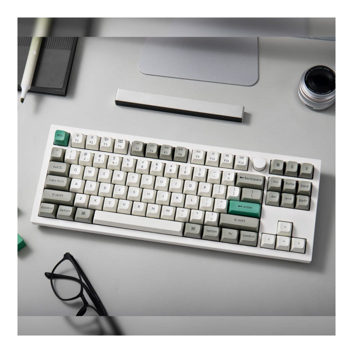 KeyChron Q3 Max QMK/VIA Wireless Custom Mechanical Keyboard - Shell White Q3M-P1