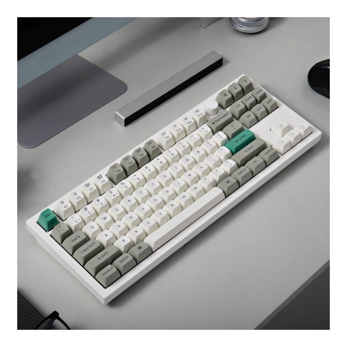 KeyChron Q3 Max QMK/VIA Wireless Custom Mechanical Keyboard - Shell White Q3M-P1