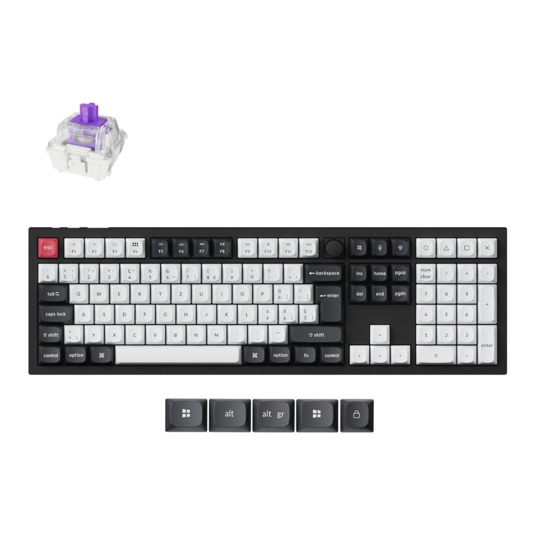 Keychron Q6 HE QMK Full-size Wireless Custom Mechanical Keyboard Carbon Black Q6H-M1