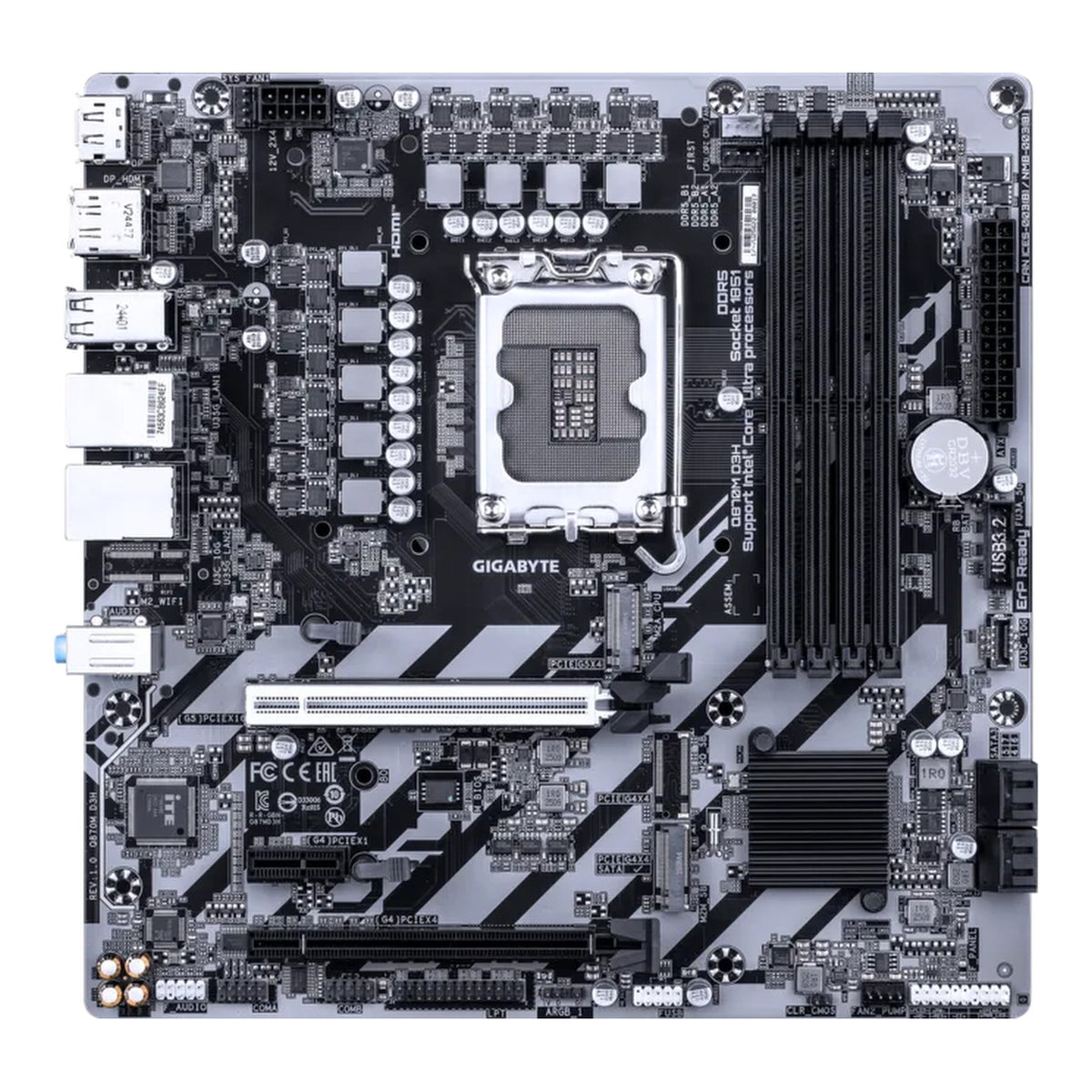 Gigabyte Q870M D3H Intel Q870 LGA 1851 DDR5 Micro-ATX Motherboard